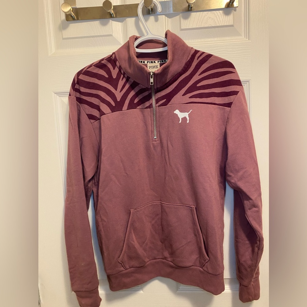 Pink Quarter Zip Sweater